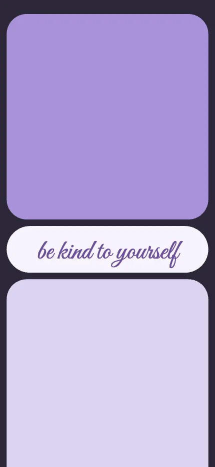 Segmented iPhone lock screen wallpaper with the words “be kind to yourself” in segmented color blocks