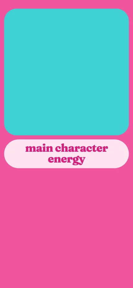Segmented iPhone lock screen wallpaper with the words “main character energy” in segmented color blocks